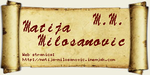 Matija Milošanović vizit kartica